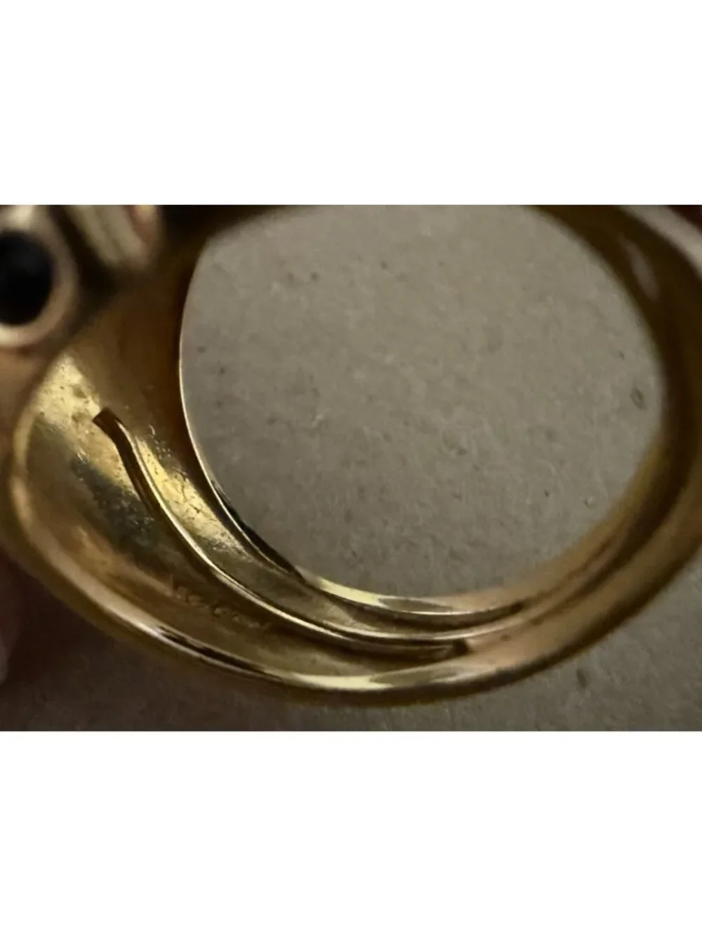 J Crew Adjustable Gold-Tone Ring Large Black Cabochon Statement Cocktail Sz 6-7